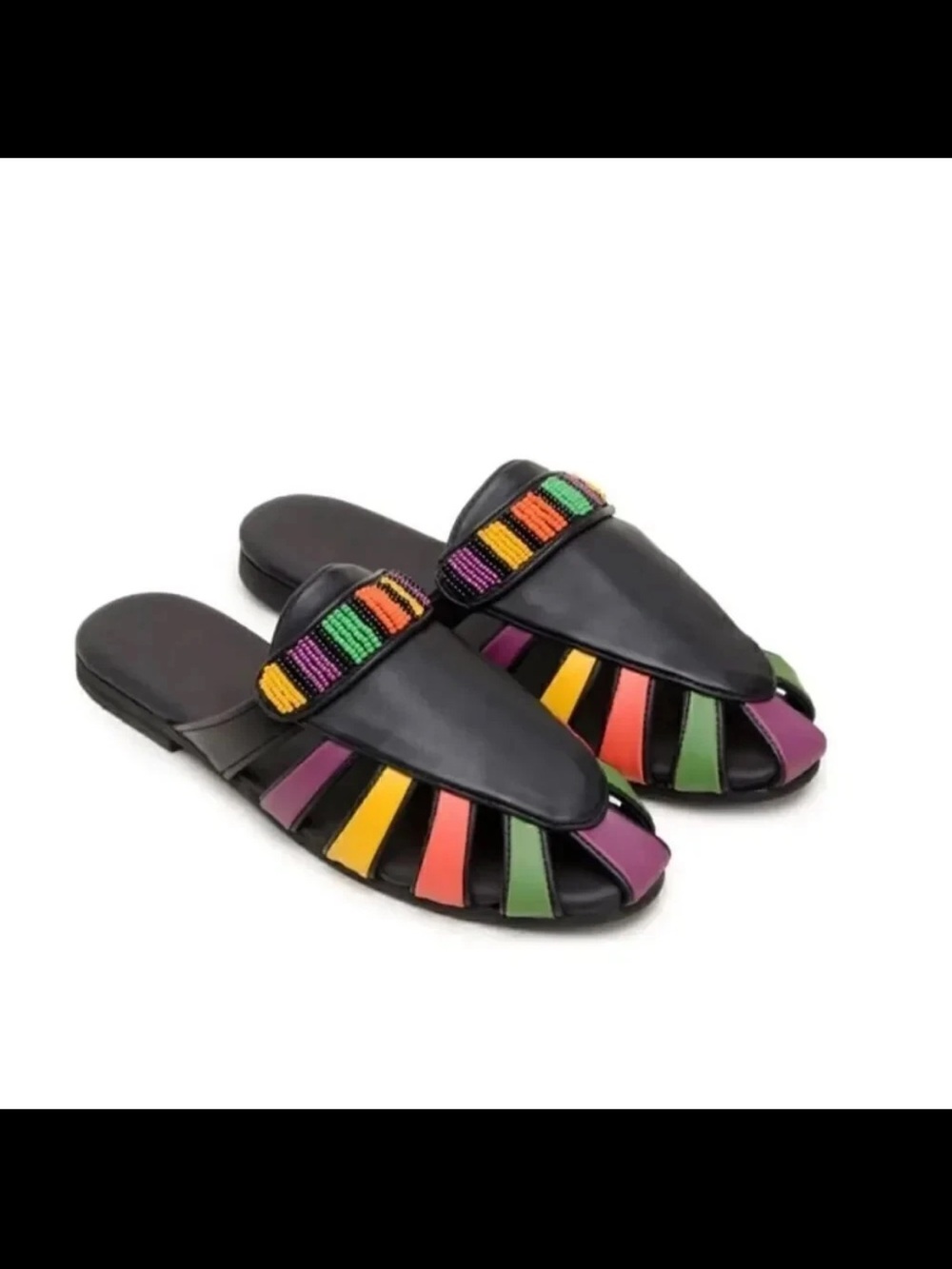 New in box Farm Rio Rainbow Beaded Mule size 6.5